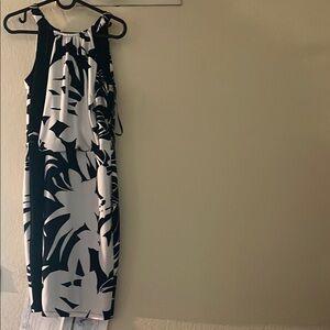 Chic Black and White Halter Sheath Dress for Weddings